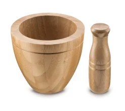 Mortier avec pilon bambou Ø 12,5 cm 13 cm - DEGLON Discount