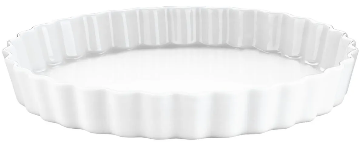 PILLIVUYT Moule à tarte rond blanc porcelaine culinaire Ø 28,5 cm Patisserie Clearance