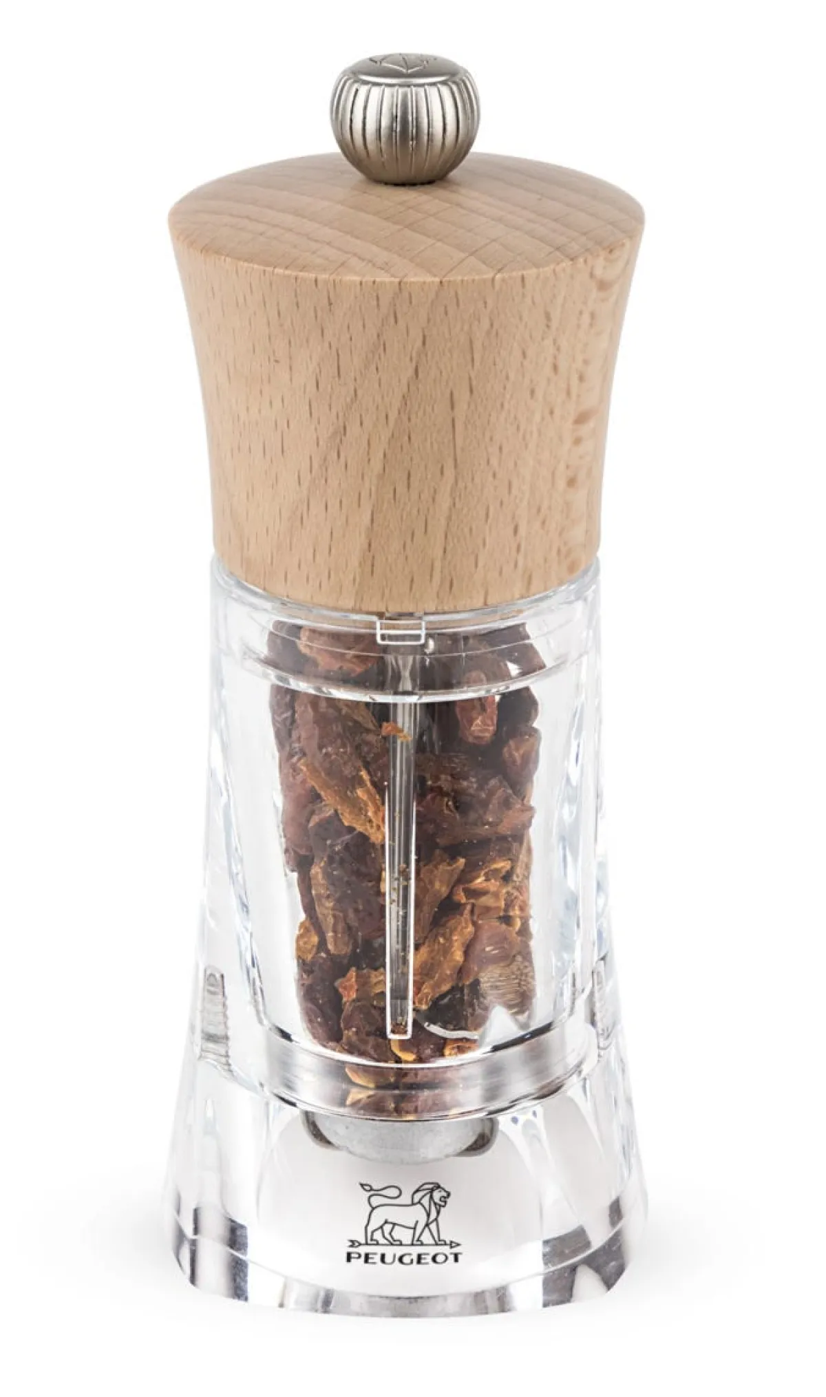 Moulin à piment transparent Ø 7 cm 14 cm Oleron - PEUGEOT SAVEURS Discount