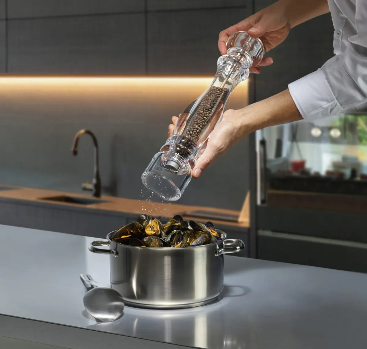 Moulin à poivre transparent Ø 5,9 cm 18 cm Nancy - PEUGEOT SAVEURS Online