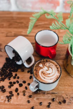 Mug rond blanc grès émaillé 25 cl Ø 8,5 cm Bistrot - PRO.MUNDI Discount