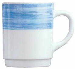 Mug rond bleu verre opal 25 cl Ø 7,2 cm Brush - ARCOROC Best