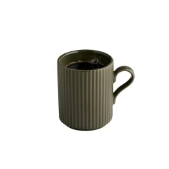 APS Mug rond marron porcelaine 24 cl Ø 7,5 cm The Grid Hot