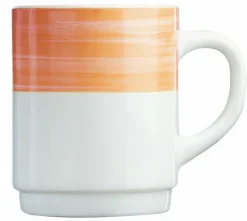 ARCOROC Mug rond orange verre opal 25 cl Ø 7,2 cm Brush Best