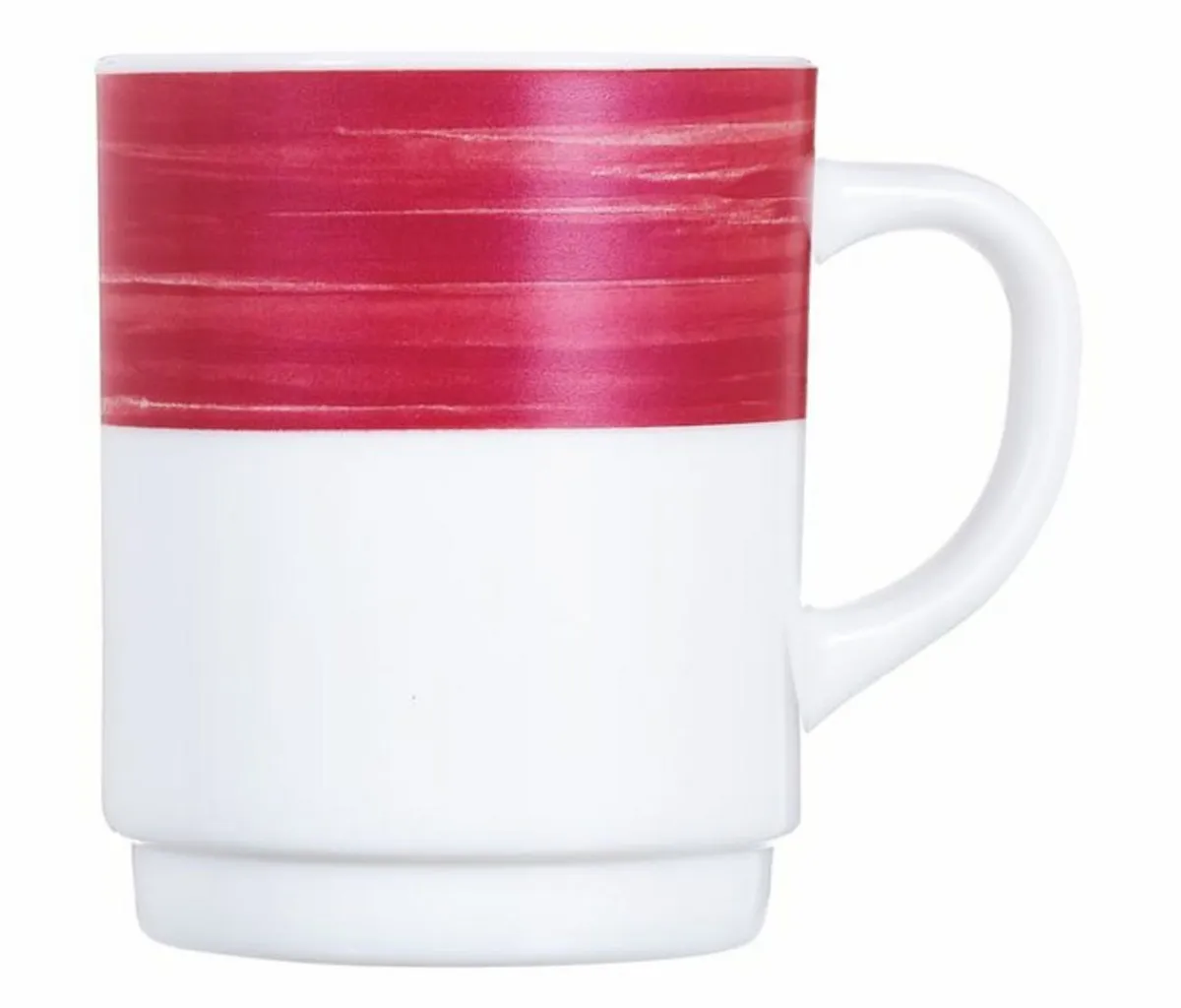 Mug rond rouge verre opal 25 cl Ø 7,2 cm Brush - ARCOROC Discount