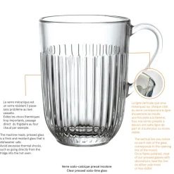 LA ROCHERE Mug transparent verre pressé 36 cl Ø 8,5 cm Ouessant Outlet