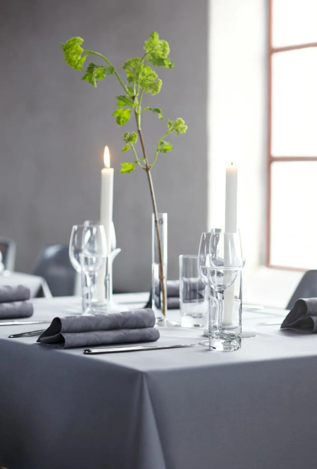 Nappe gris non tissé 127x127 cm Evolin (50 pièces) - DUNI Clearance