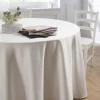 DENANTES Nappe rond gris polyester Saten Outlet