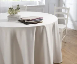 DENANTES Nappe rond gris polyester Saten New