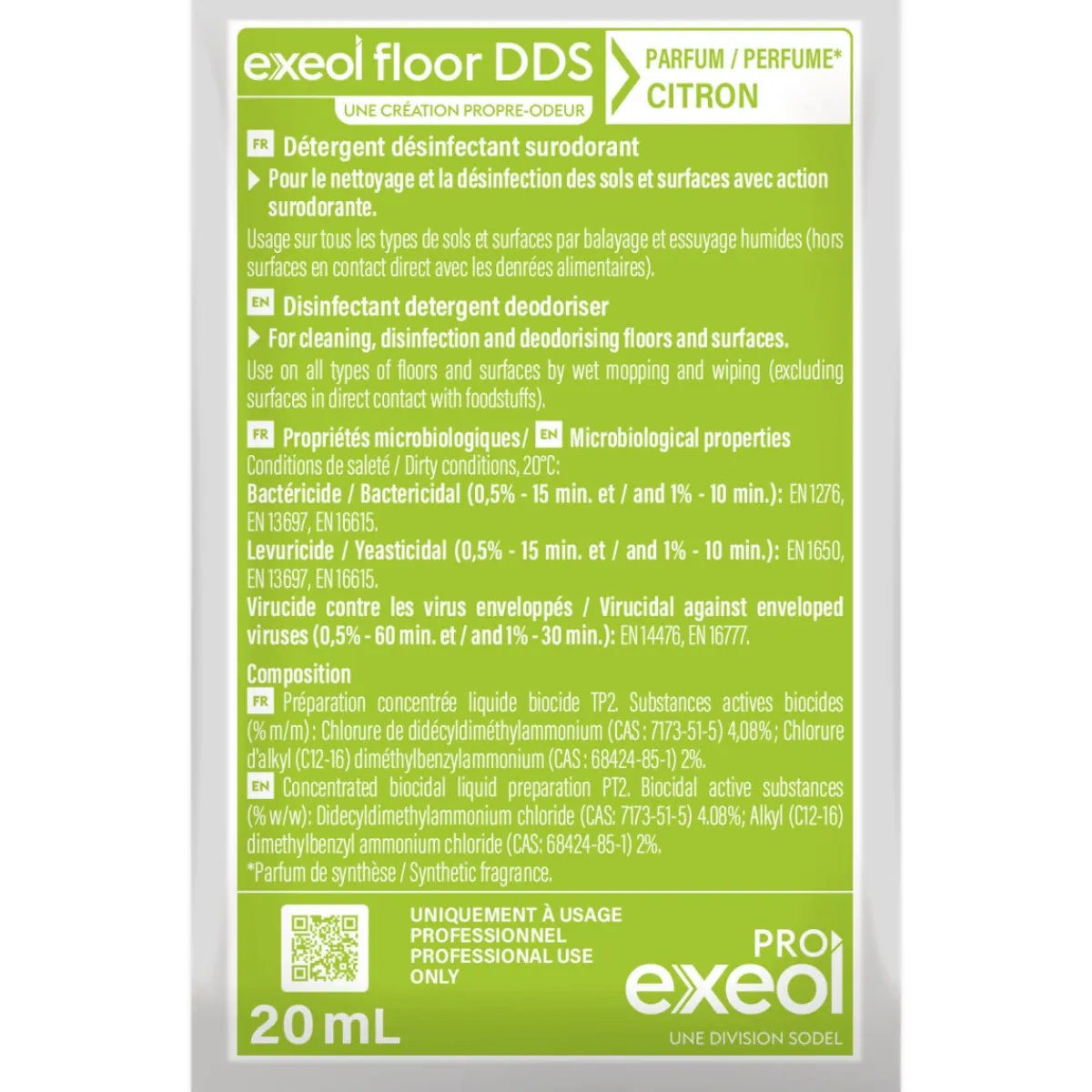 EXEOL Nettoyant désinfectant en doses 20 ml 250 doses (250 pièces) Hot