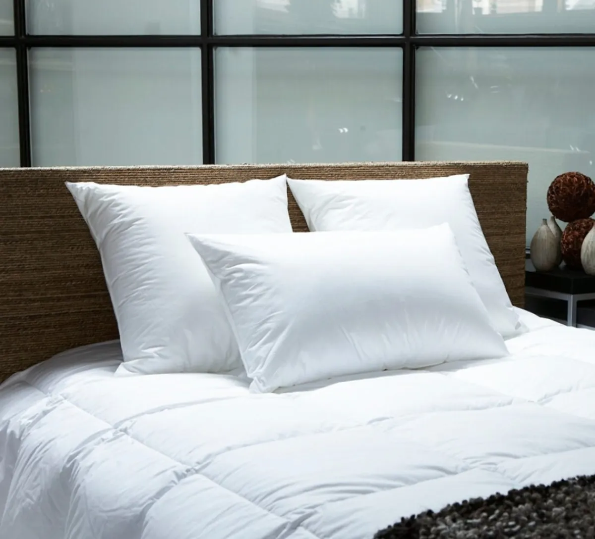 EDONA Oreiller rectangulaire blanc 60x40x12 cm viscose Online