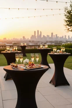 FLEXMOB Pack 1 table COCKTAIL et 1 nappe OSAKA noir Pack Best