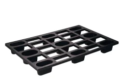 GILAC Palette de stockage rectangulaire noir plastique 80x120x15,5 cm 250 kg 500 kg Best