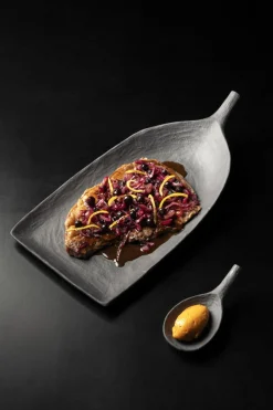 REVOL Palette porcelaine culinaire Noir brut 36x21x8,5 cm Yli New