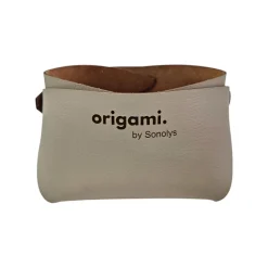 SONOLYS Panier carré beige PVC 13x13x8 cm Origami Clearance