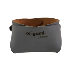 SONOLYS Panier carré gris PVC 10x10x7 cm Origami Clearance