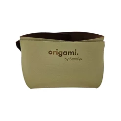 SONOLYS Panier carré vert tilleul PVC 10x10x7 cm Origami Hot