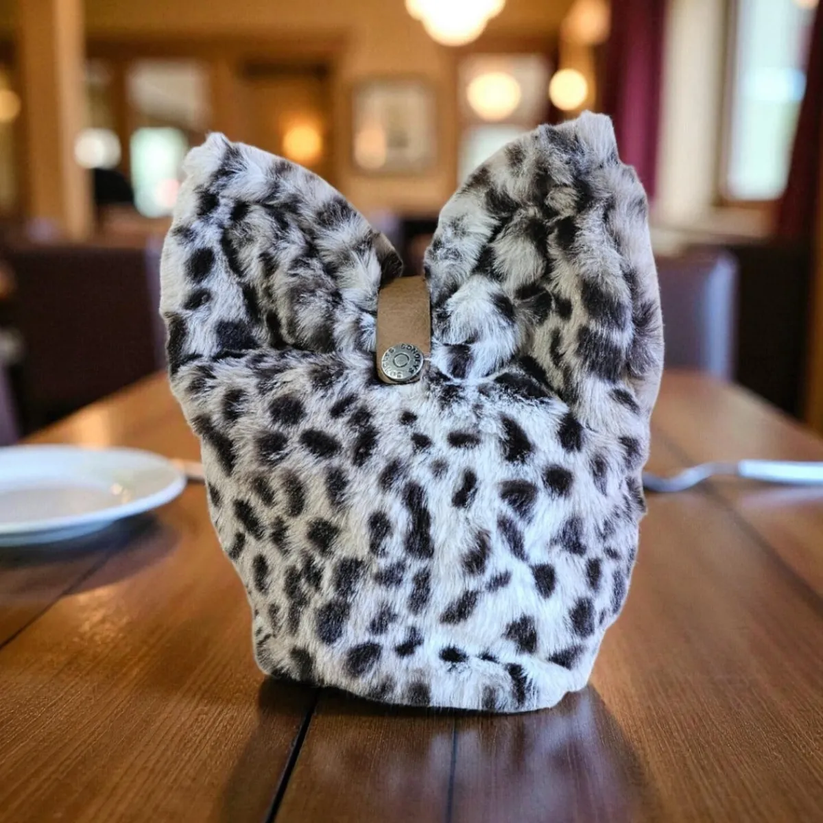SONOLYS Panière polyester 10x18x13 cm Fourrure New