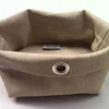 Panière rectangulaire beige polyester 17x14x14 cm Sonoclean - SONOLYS Online