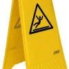 PROBBAX Panneau avertissement sol glissant rectangulaire jaune 28 cm Best