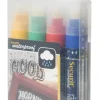 Paquet de 4 feutres craie couleur pointe large waterproof bleu - SECURIT Outlet