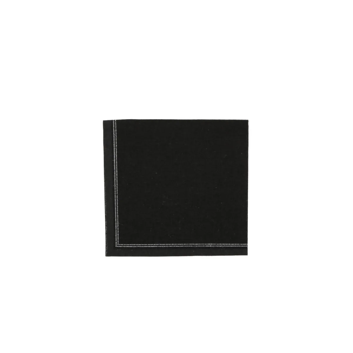 Paquet 25 serviettes cocktail noir coton 20x20 cm pliée en 4 Oxstal - PRO.MUNDI Discount