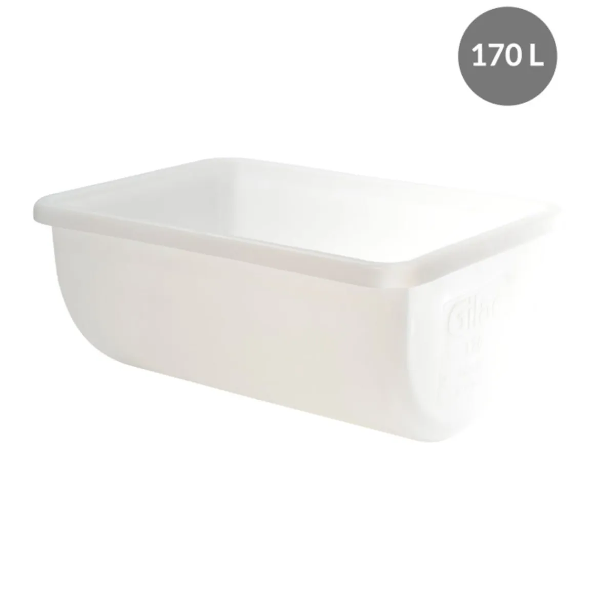 Patière Sans couvercle blanc plastique 93x67x41,1 cm 170 L fond plein parois pleines - GILAC Discount