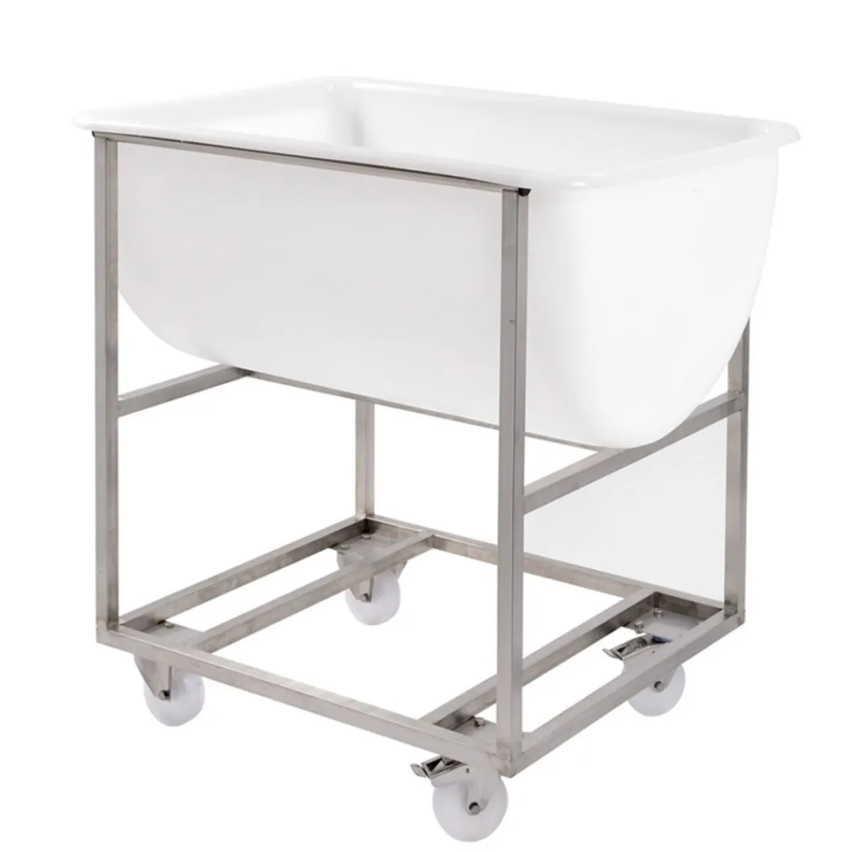Patière Sans couvercle blanc plastique 93x67x41,1 cm 170 L fond plein parois pleines - GILAC Discount