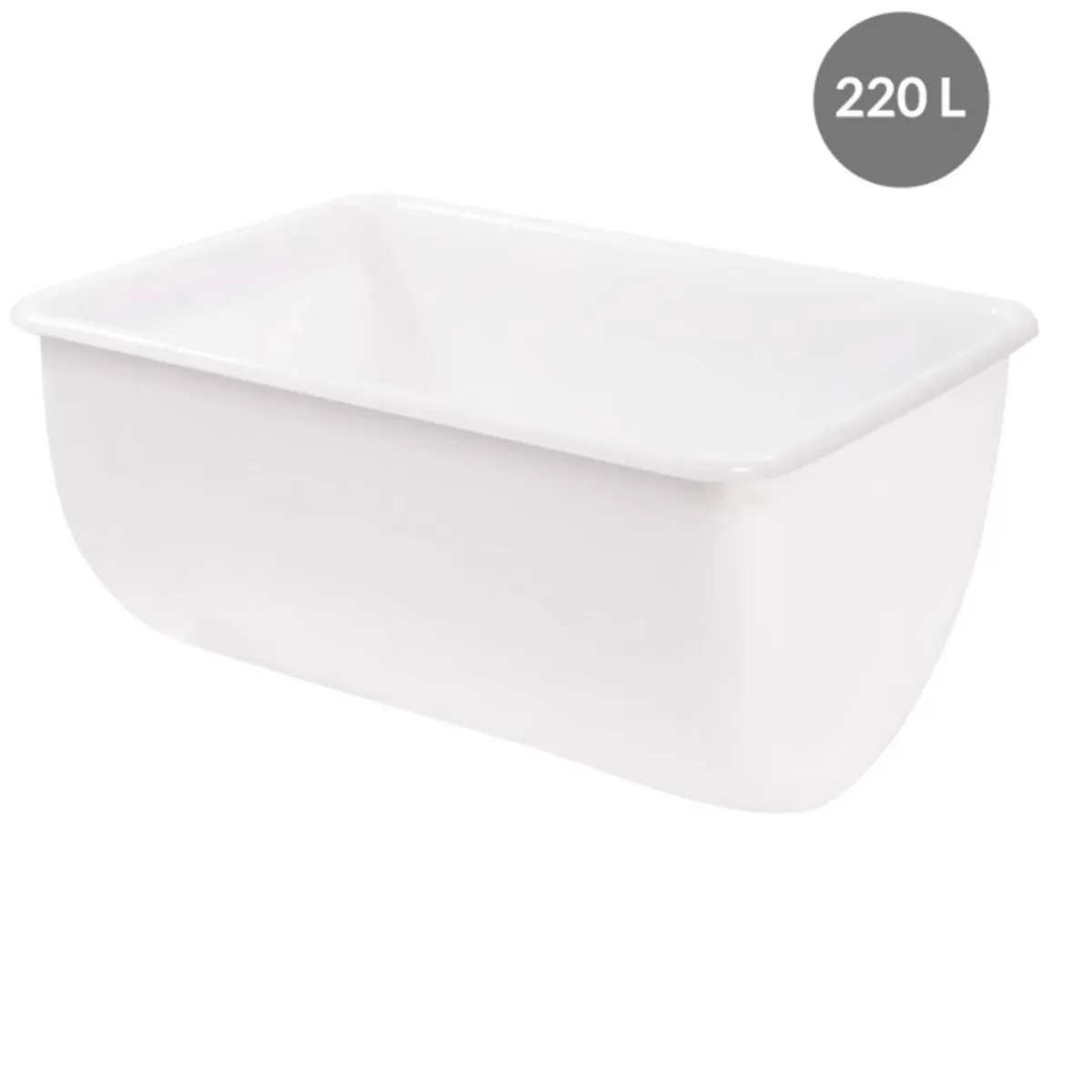 Patière Sans couvercle blanc plastique 93x67x51,1 cm 220 L fond plein parois pleines - GILAC Sale