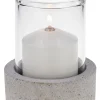 CANDOLA Photophore rond gris Ø 8 cm 11 cm Concrete Sale