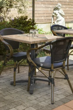FLEXMOB Pied de table avec système pliant d'extérieur noir mat Kyoto