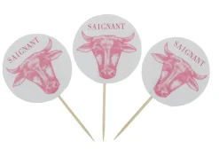 Piques à steak "saignant" 6,5 cm (100 pièces) - EARTH ESSENTIALS Best