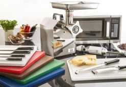 PRO.COOKER Planche à découper polyéthylène haute densité (pehd) vert 53x32,5x2 cm Sans rigole Réversible Sale