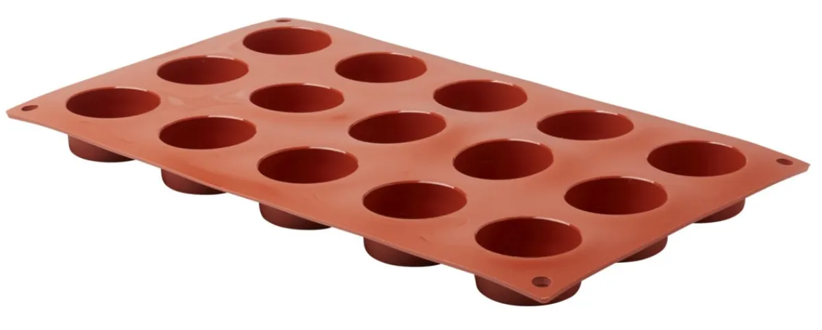 PRO.COOKER Plaque 15 petits fours ronds silicone GN 1/3 29,5x17,5x2 cm Hot