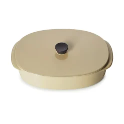 Plat avec couvercle ovale beige porcelaine culinaire 19x13 cm  Caractère - REVOL Outlet