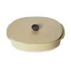 Plat avec couvercle ovale beige porcelaine culinaire 26x18,5 cm  Caractère - REVOL Discount