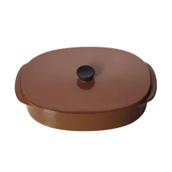 REVOL Plat avec couvercle ovale rouge porcelaine culinaire 26x18,5 cm Caractère Sale