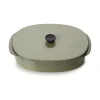 REVOL Plat avec couvercle ovale vert porcelaine culinaire 19x13 cm  Caractère Clearance
