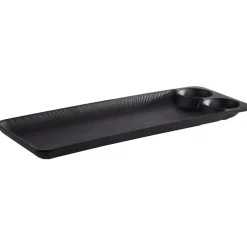 Plat avec 2 ramequins mélamine noir Ø 6 cm 41x15x2,5 cm Nero - APS Hot