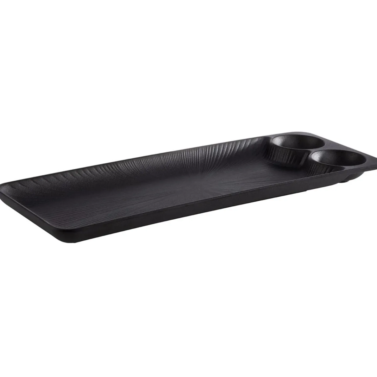 Plat avec 2 ramequins mélamine noir Ø 6 cm 41x15x2,5 cm Nero - APS Hot