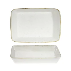 Plat buffet porcelaine vitrifiée barley white 38x25x6,2 cm 3,5 L Stonecast Hints - CHURCHILL Sale