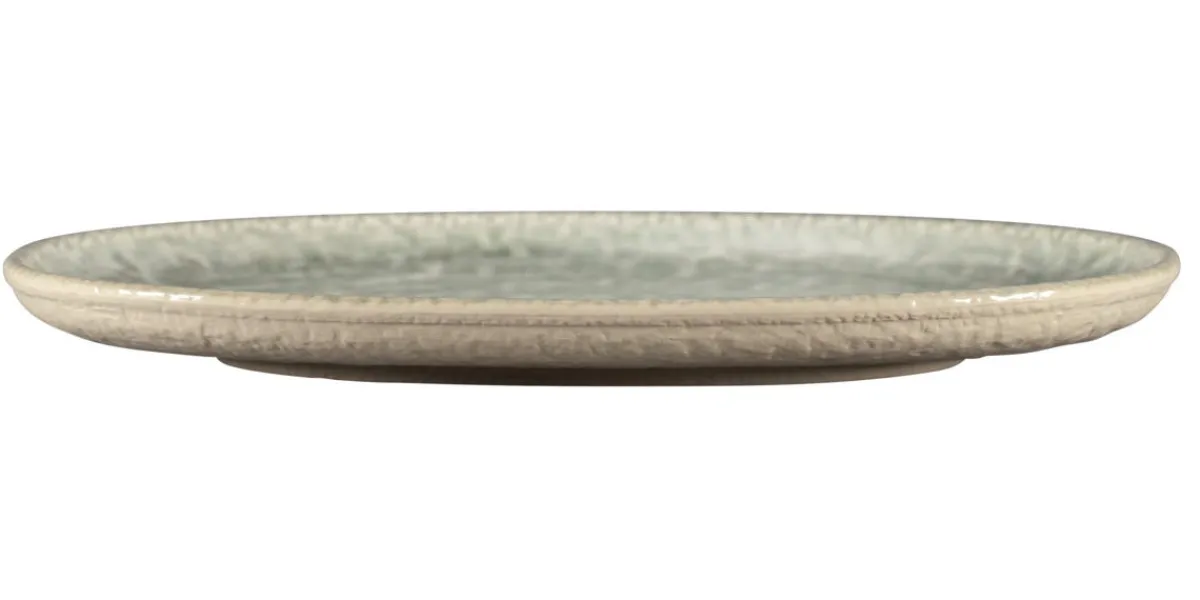 Plat coupe ovale céladon porcelaine vitrifiée 28 cm Krush - RAK New