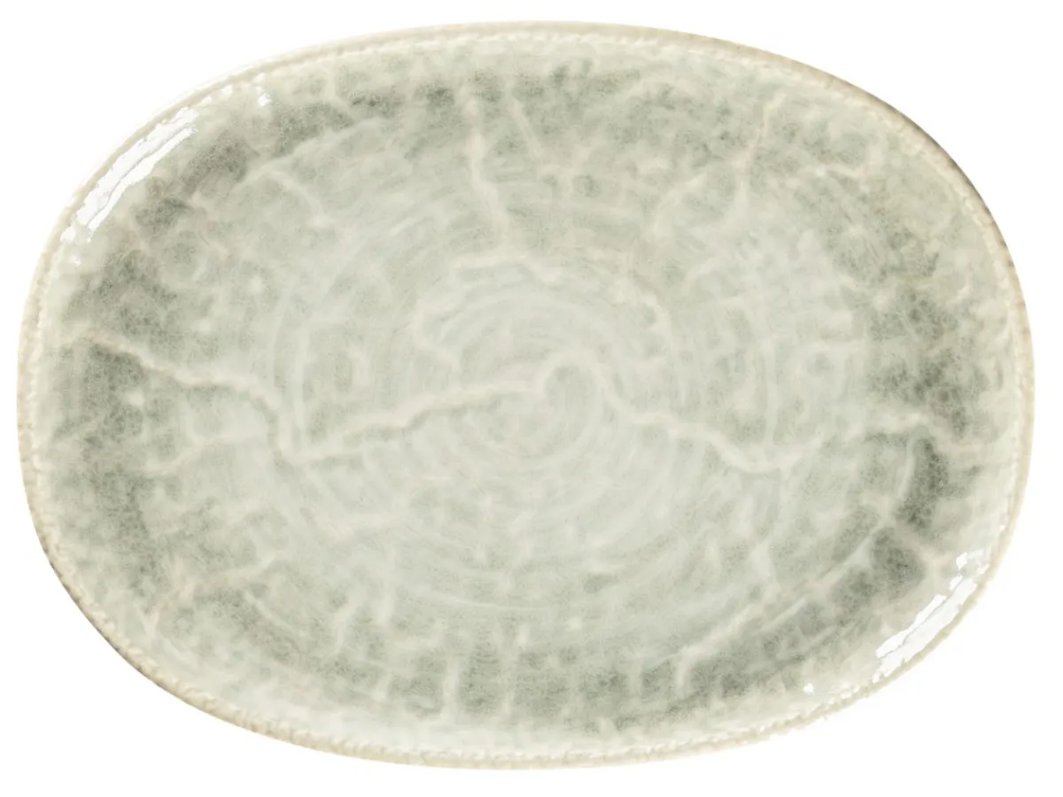 Plat coupe ovale céladon porcelaine vitrifiée 28 cm Krush - RAK New