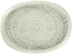 Plat coupe ovale céladon porcelaine vitrifiée 32 cm Krush - RAK Best