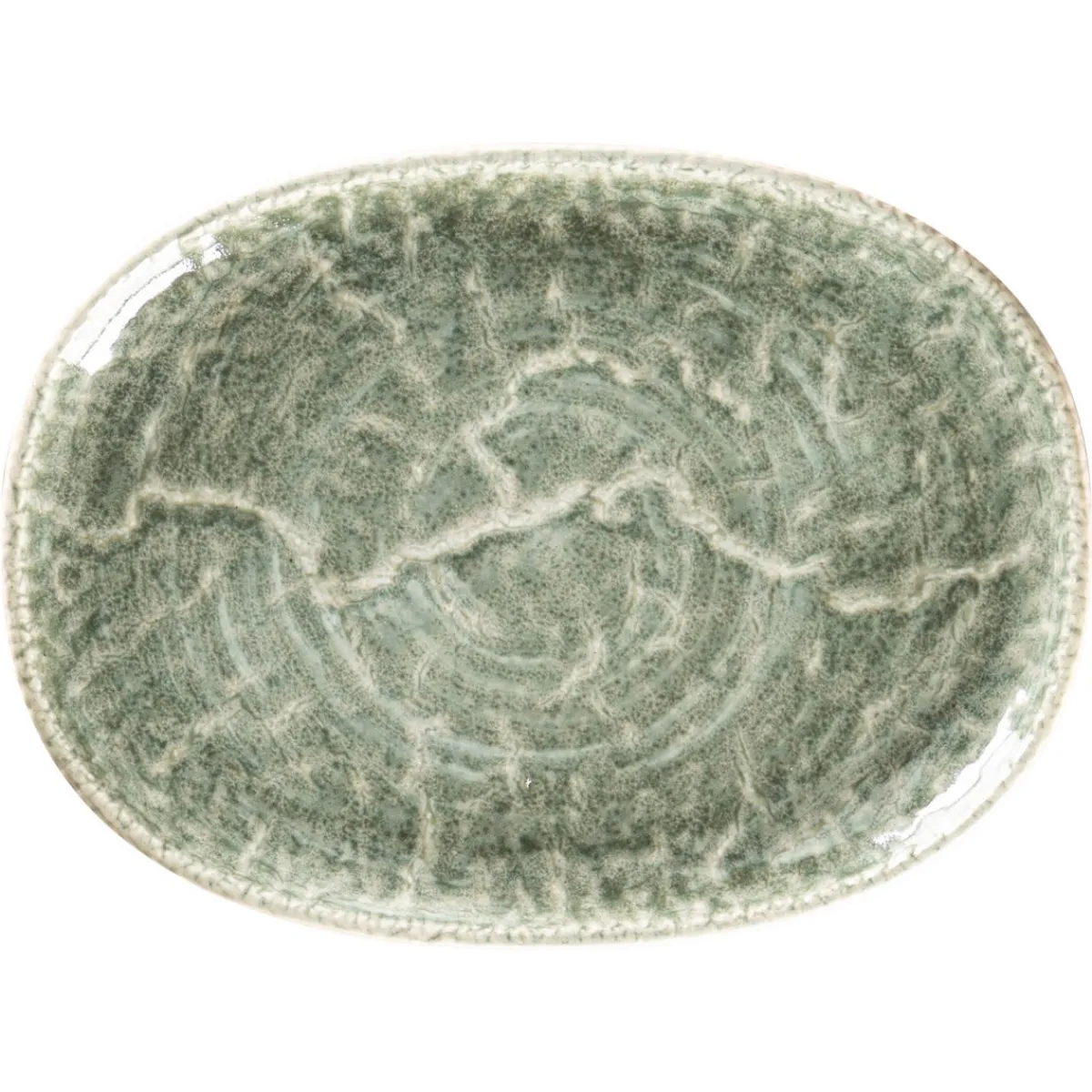 Plat coupe ovale Sage porcelaine vitrifiée 25 cm Krush - RAK