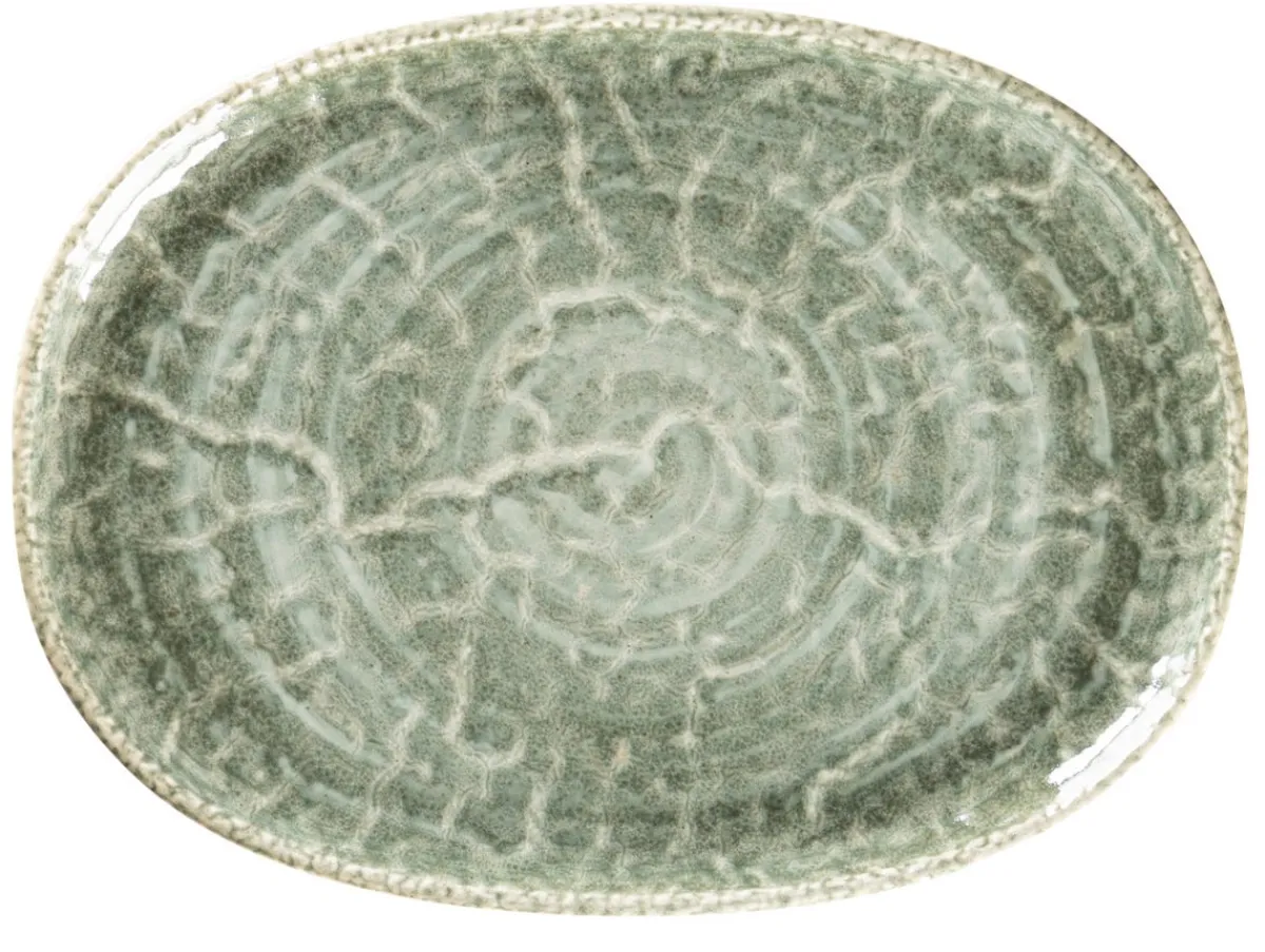 RAK Plat coupe ovale Sage porcelaine vitrifiée 28 cm Krush Discount