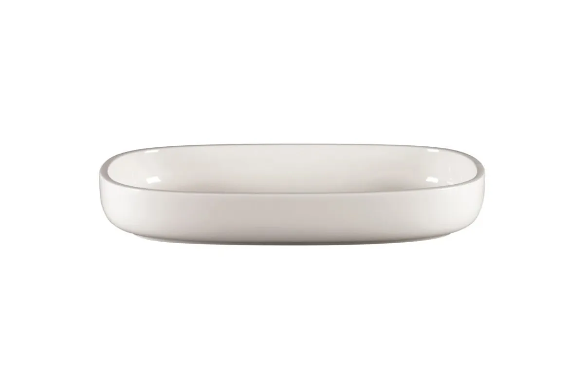 RAK Plat creux ovale blanc porcelaine vitrifiée 30 cm stone Ease
