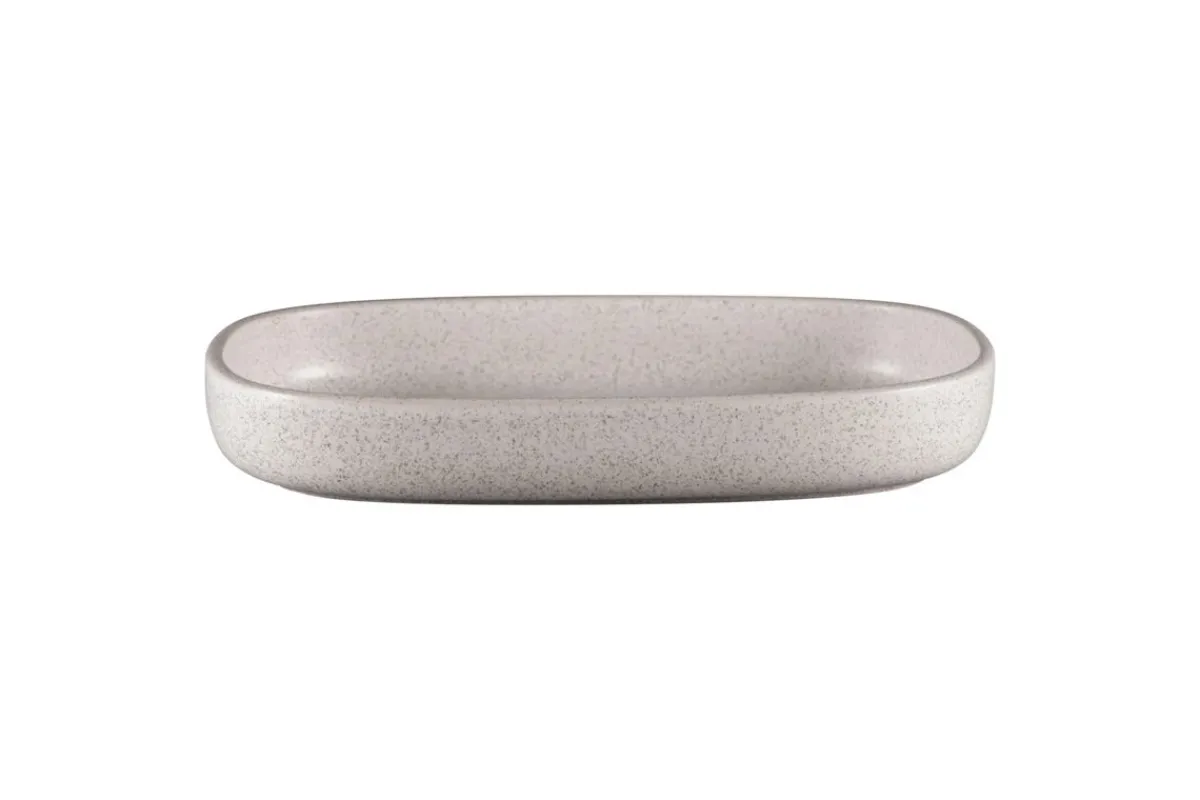 Plat creux ovale gris porcelaine vitrifiée 30 cm stone Ease - RAK Sale