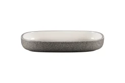 Plat creux ovale gris porcelaine vitrifiée 30 cm stone Ease - RAK Outlet