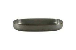 Plat creux ovale noir porcelaine vitrifiée 30 cm stone Ease - RAK Online